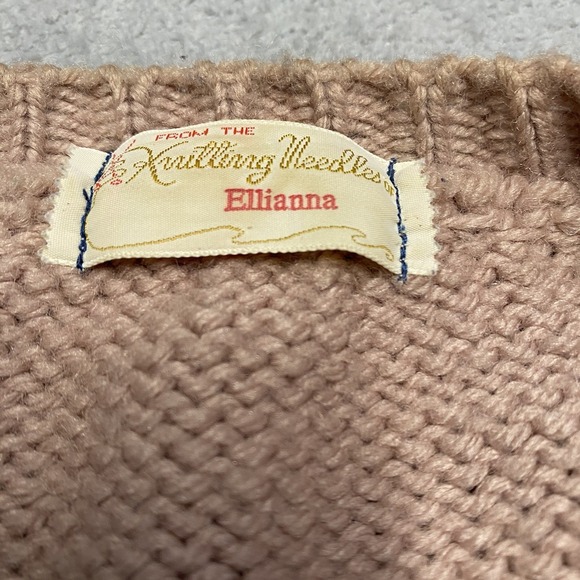 Vintage Hand Knit Cardigan Sweater Womens Large Horse Equestrian 80s Cottage - Picture 9 of 10